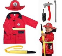 Fartoni Costume Pompiere Bambino 3 4 5 6 7 8 Anni Completo Di Giacca Cappello E Accessori Ideale Per Feste A Tema Carnevale E Halloween Vestito Pompiere Bambino 3 4 5 6 7 8 Anni