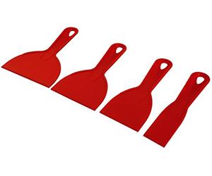 Fartools - 4 coltelli per stucco, colore: Rosso