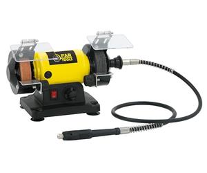 Fartools Mini torretto per macinare 120 W Ø75 mm, velocità variabile 0-9900 giri/min, versatile: mola, spazzola per lucidare e flessibile collegato all'albero