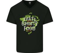 Farts Are The Ghosts Di Cibo Divertente Flatulence Scorreggio Uomo V-Neck Cotone