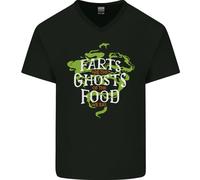 Farts Are The Ghosts Of Cibo Divertente Flatulence Scorreggio Uomo V-Neck Cotone