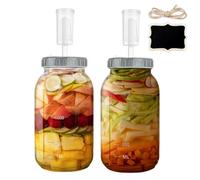 FARYODI Barattolo per fermentazione da 64 oz/1,9 l, 2 pezzi, contenitore Kimchi con chiusura d'aria per la fermentazione Kimchi, crauti, lievitazione naturale, vetro per fermentazione kefir con