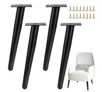 FARYODI Gambe da tavolo con coni obliqui, 4 pezzi, 40 cm, altezza in acciaio, gambe da tavolo con tappi antigraffio per tavolino da caffè, stand notturno, armadi e sedie