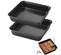 FARYODI Pirofila quadrata da 22 cm, 2 pezzi | Stampo rettangolare antiaderente per torte, brownies, lasagne e gratin, facile da pulire