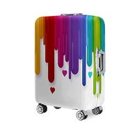 Fasbuy Copri Valigia, 3D Arcobaleno Coprivaligia Elastico, Bagaglio da Viaggio Copertura, Proteggere da Graffi, Antipolvere Lavabile, per Business/Bagagli (Cuore blu,M（22-24 pollici）)