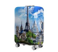 Fasbuy Copri Valigia, 3D Paesaggio Della Città Coprivaligia Elastico, Bagaglio da Viaggio Copertura, Proteggere da Graffi, Antipolvere Lavabile, per Business/Bagagli (Castello da sogno,XL)