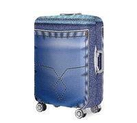 Fasbuy Copri Valigia Travel Elastico, 3D Coprivaligia Anti-Polvere Lavabile, Cover Valigia per 18-32 Pollici Proteggere Bagaglio Copri Trolley per Media e Grande (tasca in denim,S)