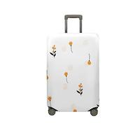 Fasbuy Copri Valigia Travel Elastico, 3D Coprivaligia Anti-Polvere Lavabile, Cover Valigia per 18-32 Pollici Proteggere Bagaglio Copri Trolley per Media e Grande (Blanco y naranja,L)