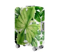 Fasbuy Copri Valigia Travel Elastico, Piante a Foglia 3D Coprivaligia Anti-Polvere Lavabile, Cover Valigia per 18-32 Pollici Proteggere Bagaglio Copri Trolley per Media e Grande (Verde 8,S)