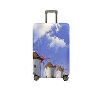 Fasbuy Copri Valigia Travel Elastico, Rurale Coprivaligia Anti-Polvere, Cover Valigia per 18-32 Pollici Proteggere Bagaglio Copri Trolley per Media e Grande (Nuvole bianche,S)