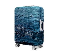 Fasbuy Copri Valigia Travel Elastico, Serie Lago 3D Coprivaligia Anti-Polvere Lavabile, Cover Valigia per 18-32 Pollici Proteggere Bagaglio Copri Trolley per Media e Grande (Blu 9,XL)
