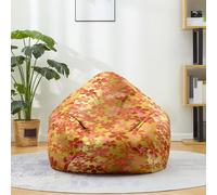 Fasbuy Pouf Poltrona Sacco in Cotone e Lino, Grande Copertura per Poltrona Sacco (senza imbottitura), 3D Fiore di Prugna Bean Bag per Adulti e Bambini (Oro,70x80cm)