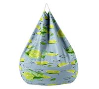 Fasbuy Pouf Poltrona Sacco in Cotone e Lino, Grande Copertura per Poltrona Sacco (Senza Imbottitura), Stampa al Limone 3D Bean Bag per Adulti e Bambini (Cubo di Ghiaccio,M)
