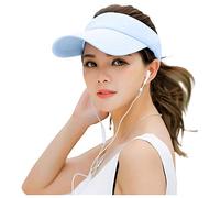 Fasbys Visiera Uomo Donna Spiaggia Tennis Nuova Visiera Regolabile Sole del Cappello di Sport (Light Blue)