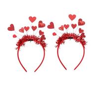 Fasce a forma di 9 cuori rossi, per San e feste, accessorio per capelli da matrimonio, 2 pezzi, tessuto in feltro resistente, dimensioni comode per adulti e ragazzi