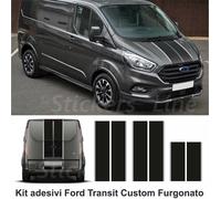 Fasce adesive Ford TRANSIT Custom Turneo BICOLORE FURGONE strisce nero grigio