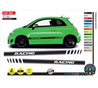 Fasce adesive portiere laterali compatibili Fiat 500 Abarth 595 Racing FT S2