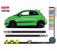 Fasce adesive portiere laterali compatibili Fiat 500 Abarth 595 Racing FT S3