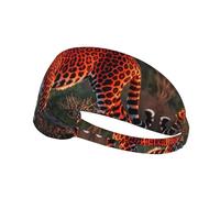 Fasce antisudore con stampa animalier leopardata e zebrata rossa per uomo e donna, per esercizi, basket, corsa, fitness, fasce antiscivolo