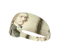 Fasce antisudore per capelli con il padre fondatore Thomas Jefferson, fascia antiscivolo per la testa, sport all'aria aperta, allenamento, corsa, per uomini e donne