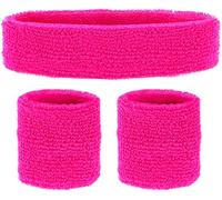 Fasce antisudore, Set 3 Pezzi, Fascia per Capelli e 2 Braccialetti, Sport, Accessori, Anni '80, Tuta, Carnevale, Festa a Tema Clever And Attractive
