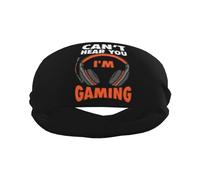 Fasce antisudore sportive "Can't Hey I'm Gaming" per uomo e donna, antiscivolo, elastiche, per basket, tennis, allenamento, palestra, yoga, assorbenti e traspiranti (nero)