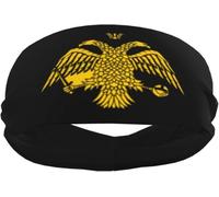 Fasce antisudore sportive con bandiera della Chiesa ortodossa per uomini e donne, polsiere e fasce elastiche antiscivolo per basket, tennis, allenamento, palestra, yoga, assorbenti e traspiranti (nero