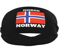 Fasce antisudore sportive con bandiera della Norvegia per uomo e donna, polsiere e fasce elastiche antiscivolo per basket, tennis, allenamento, palestra, yoga, assorbenti e traspiranti (nero)