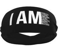 Fasce antisudore sportive I AM Fearless, I AM Strong, I AM Blessed per uomo e donna, polsiere e fasce elastiche antiscivolo per basket, tennis, allenamento, palestra, yoga, assorbenti e traspiranti (n