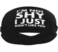 Fasce antisudore sportive "I'mShy I Just Don't Like You" per uomo e donna, polsiere e fasce elastiche antiscivolo per basket, tennis, allenamento, palestra, yoga, assorbenti e traspiranti (nero)