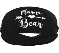 Fasce antisudore sportive Mama Bear per uomo e donna, polsiere e fasce elastiche antiscivolo per basket, tennis, allenamento, palestra, yoga, assorbenti e traspiranti (nero)