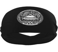 Fasce antisudore sportive Seal of American Samoa per uomo e donna, polsiere e fasce elastiche antiscivolo per basket, tennis, allenamento, palestra, yoga, assorbenti e traspiranti (nero)