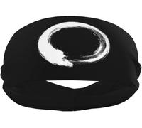 Fasce antisudore sportive Zen Enso per uomo e donna, polsiere e fasce elastiche antiscivolo per basket, tennis, allenamento, palestra, yoga, assorbenti e traspiranti (nero)