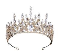 Fasce barocche vintage Diademi di cristallo viola Corone Sposa Noiva Copricapo da sposa Festa di nozze Gioielli for capelli Corona di strass(Gold White)