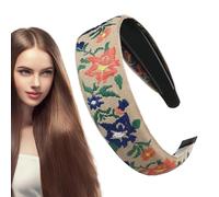 Fasce bohémien per donne, fasce bohémien, da donna, con ricami floreali, vintage, per ragazze, copricapo per l'uso quotidiano, la maggior parte delle acconciature