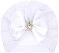 Fasce Capelli Bambino Neonata Cappello, Pezzi Fascia Capelli Neonata Diamante Battesimo Con Fiocchi per Bimba Morbido Adatto Battesimo Battesimo Fiocco 0-4 anni (Bianco)