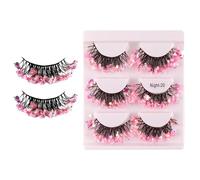 Fasce Ciglia Finte Artificiali - 3 Pariglie Effetto Glitter Traspiranti E Leggere Per Trucco Occhi - Extension Con Glitter - Per Eventi Stage Carnevale Party Festival Performance Club Donne E Ragazze