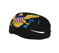 Fasce con bandiera delle Isole Vergini americane, sportive e assorbenti, per allenamento e corsa