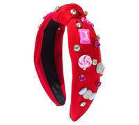 Fasce con fiocchi superiori per le donne,Fascia con fiocchi superiori,Grandi fasce di strass abbelliti | Fasce carine con ciondoli a forma di succo, fasce alla moda, per capelli antidera