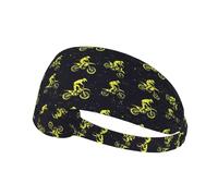 Fasce da allenamento da donna, colore verde, per motociclisti, 1 stampa, elastiche, per capelli da donna, traspirante, per sport, corsa, atletica, palestra, yoga, tennis