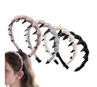 Fasce da donna con denti 4 pezzi | Cerchietto per onde, accessorio reversibile per donne e ragazze per feste di nozze ed eventi speciali