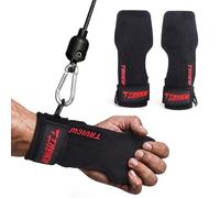 Fasce da polso per sollevamento pesi con anello a D, doppio strato di pelle, regolabili, in neoprene, per sollevamento pesi e allenamento della forza