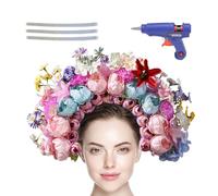 Fasce di fiori da donna,Cerchietto corona di fiori | Corona di fiori da sposa - Kit di fabbricazione di ghirlande di fiori, kit di artigianato per fasce da sposa, accessori per capelli fatti