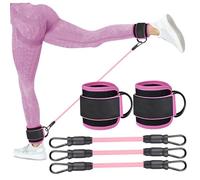 Fasce di resistenza alla caviglia con polsini, 5 pezzi/set 10 libbre 20 libbre 30 Cinturini elastici e traspiranti alla caviglia con anelli a D, attrezzature fitness per donne uomini palestr