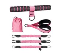 Fasce di resistenza con pedali, set di cinghie elastiche da yoga, con manico e pedale rimovibile, per esercizi di pilates, allenamento di forza, palestra e ufficio