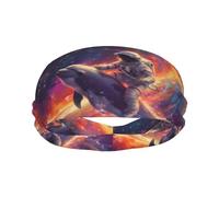 Fasce di sudore per donne e uomini fasce sportive che assorbono l'umidità per gli uomini fasce elastiche astronauta delfino allenamento corsa ciclismo basket yoga