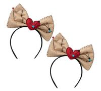 Fasce divertenti, fasce per feste per donne 2 pcs, fascia per la testa di Halloween a cuore spezzato con spille e fiocco, banda per capelli a cerchio testa