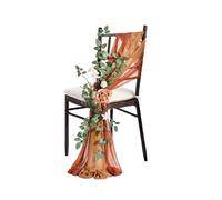 Fasce e fiocchi per sedie, Telai for sedia 3 pezzi Decorazione in nastro di nozze con fiori seta simulazione chiffon multicolore(Color-a)