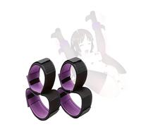 Fasce elastiche antiscivolo resistenti per yoga, con blocchi di colore nero e viola, facili da riporre Combinazione di colori nero e viola, set di coppia