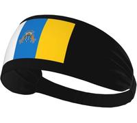 Fasce elastiche antisudore con bandiera delle Isole Canarie per donne e uomini, fascia larga antiscivolo per yoga, fascia per la testa per allenamento sportivo per corsa, tennis, palestra, fitness, tr